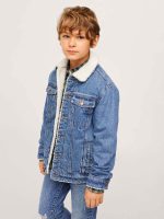 Fleece Trim Denim Jacket